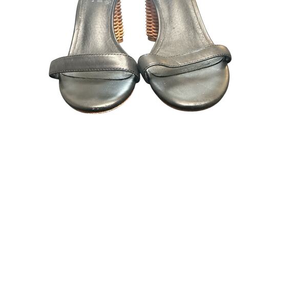 Jeffrey Campbell Black Open Toe‎ Orla Woven Wicker Block Heeled Sandals Size 10 - Picture 4 of 9